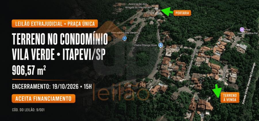 OPORTUNIDADE no Vila Verde - Terreno de 906,57 m² - Itapevi/SP OPORTUNIDADE no Vila Verde - Terreno de 906,57 m²