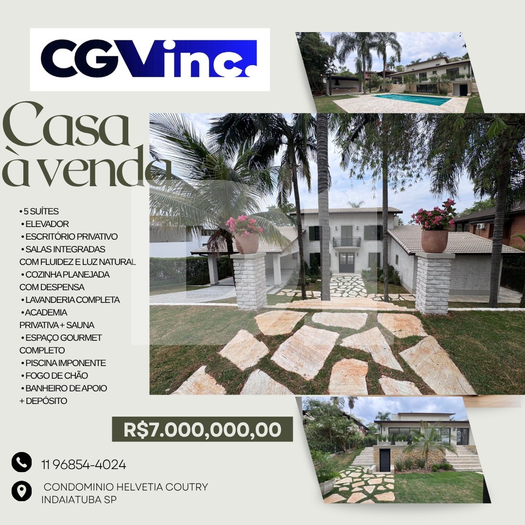 Helvétia Country - Indaiatuba - SP - Casa em Condomínio - 1.145,00 m² (a.t.)