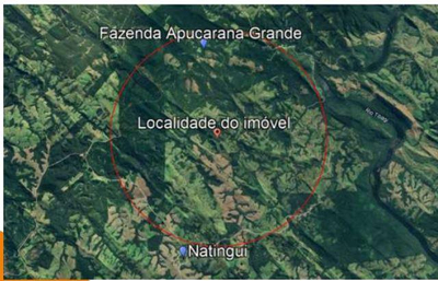 Terreno rural com área de 18,00 alquieres paulistas, sem benfeitorias, situados no Quinhão nº 11 (onze) da Fazenda Apucarana Grande, neste Município e Comarca de Ortigueira-PR.