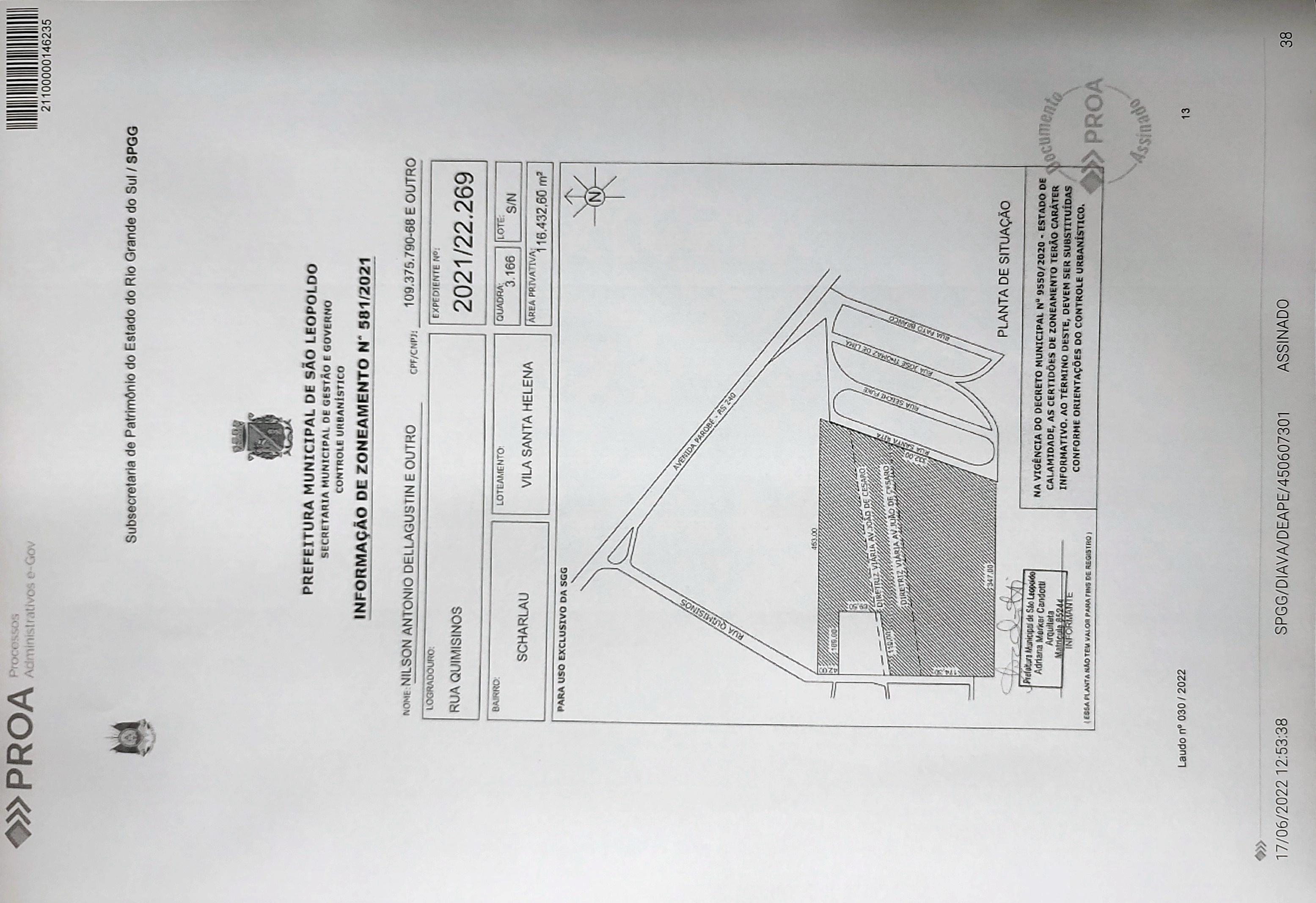 01 Área De Terras Com 116.432,60m², Localizada Na Rua Quimisinos, S/nº, Arroio Da Manteiga, São Leopoldo- Rs — foto 2