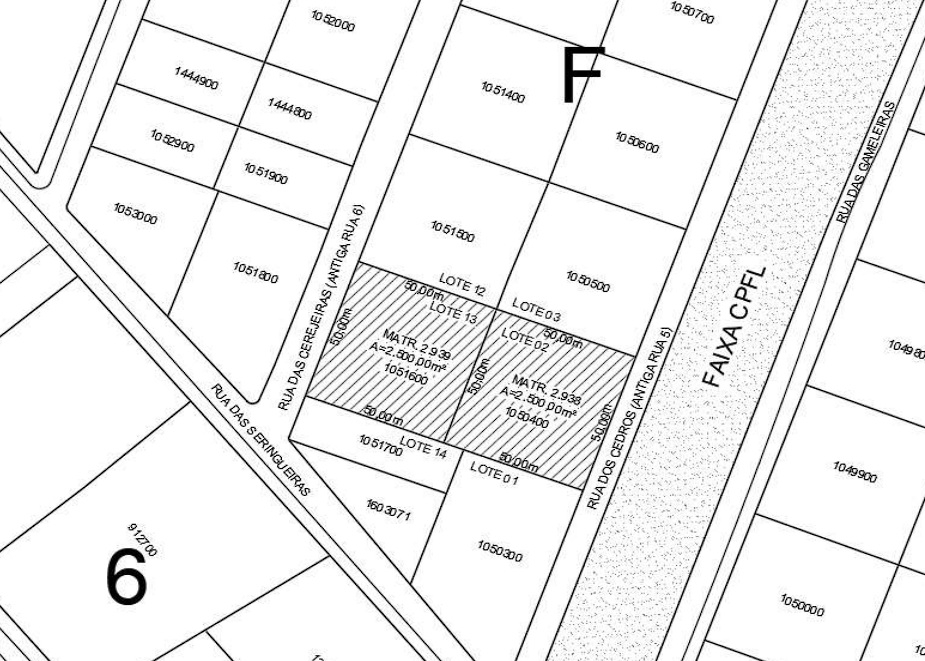 Lote de Terreno, a.t. 2.500m², Chácara Nova California, Agudos/SP