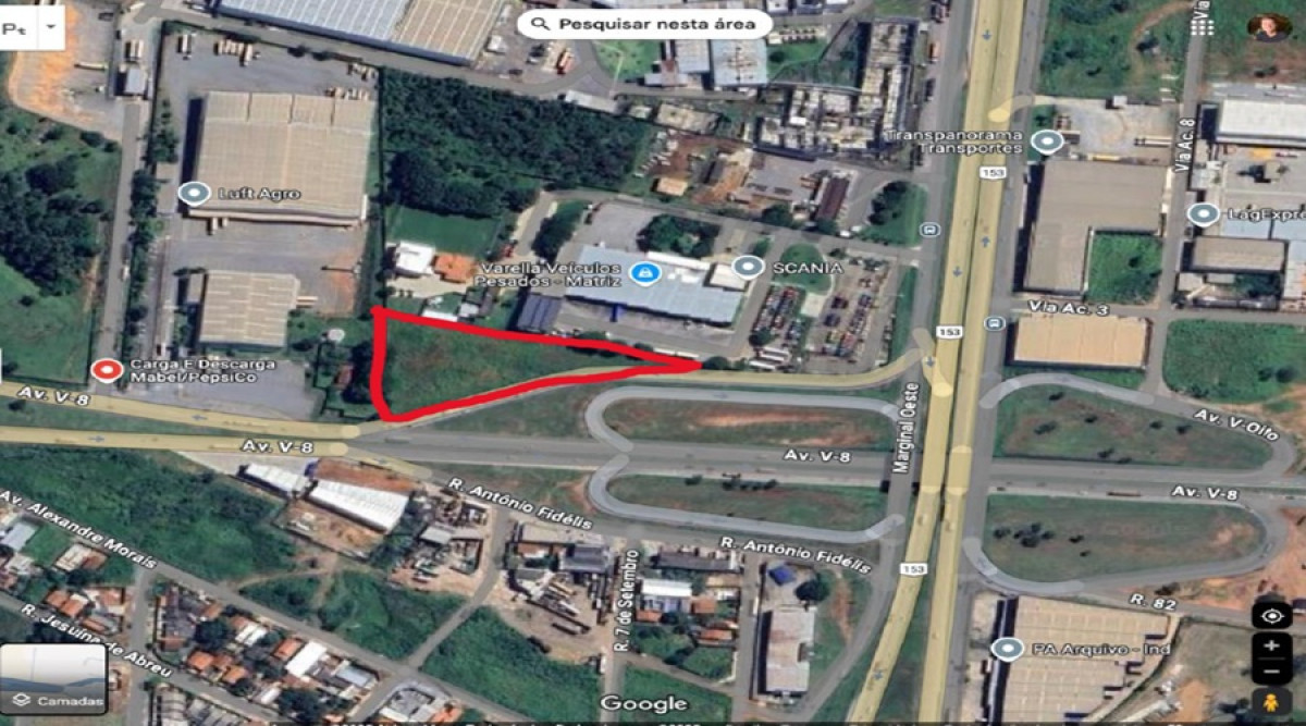 Área de 6.625,96m² Av. V-8 ao Lado da Varella na Br-153 Região Industrial/comercial - Aparecida de Goiânia/GO