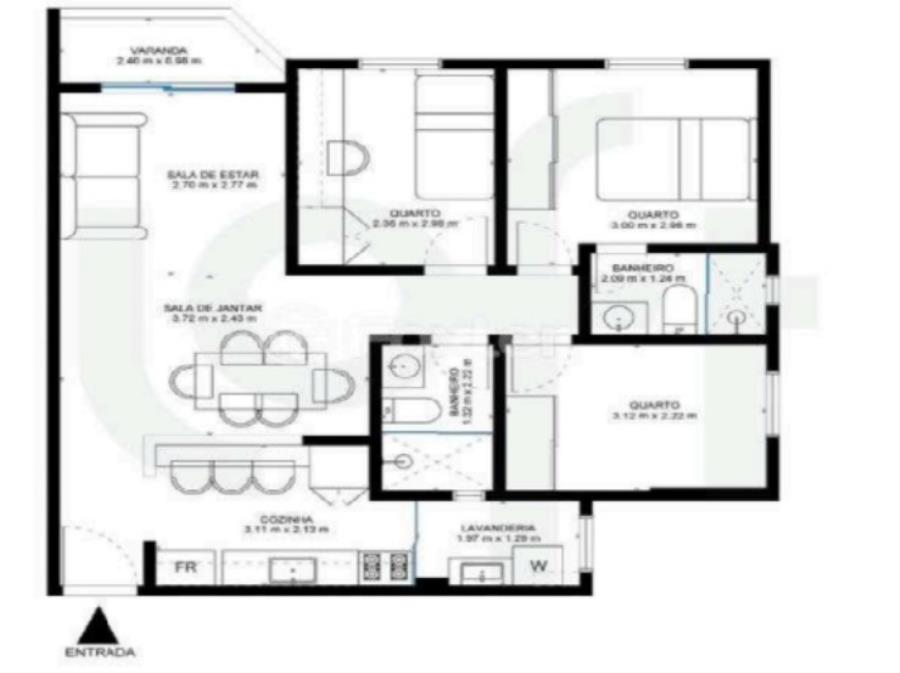 Apto 68,91m² 3 Dorm. Sendo 1 Suíte Sala Estar e Jantar C/ Varanda e 1 Vaga - Centro - Guarulhos — foto 3