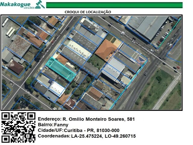 Imovel: Lote de Terreno Sob no 17, Quadra no 43 da Planta Fanny no 1, Medindo 12,00m. de Frente para a Rua Omilio Montei