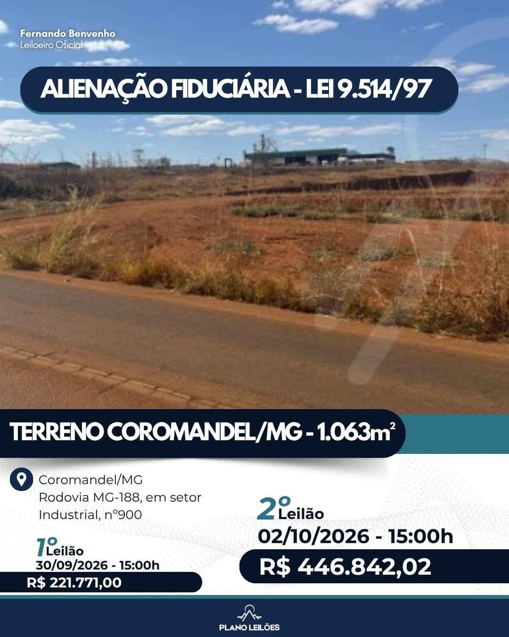 Terreno 1063.32m², Coromandel/MG — foto 2