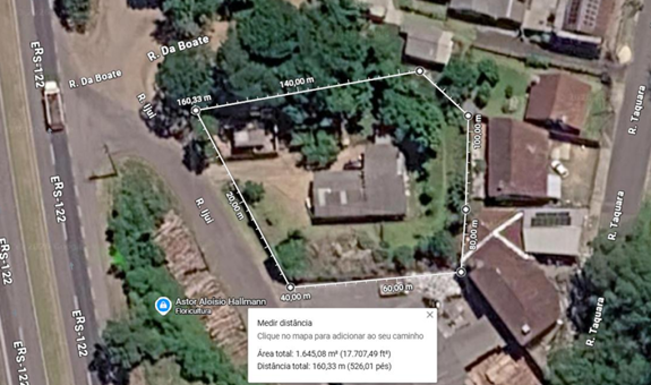 Terreno de 1.633,11m² com Casa-sobrado de 174,01m² em São Sebastião do Caí/RS